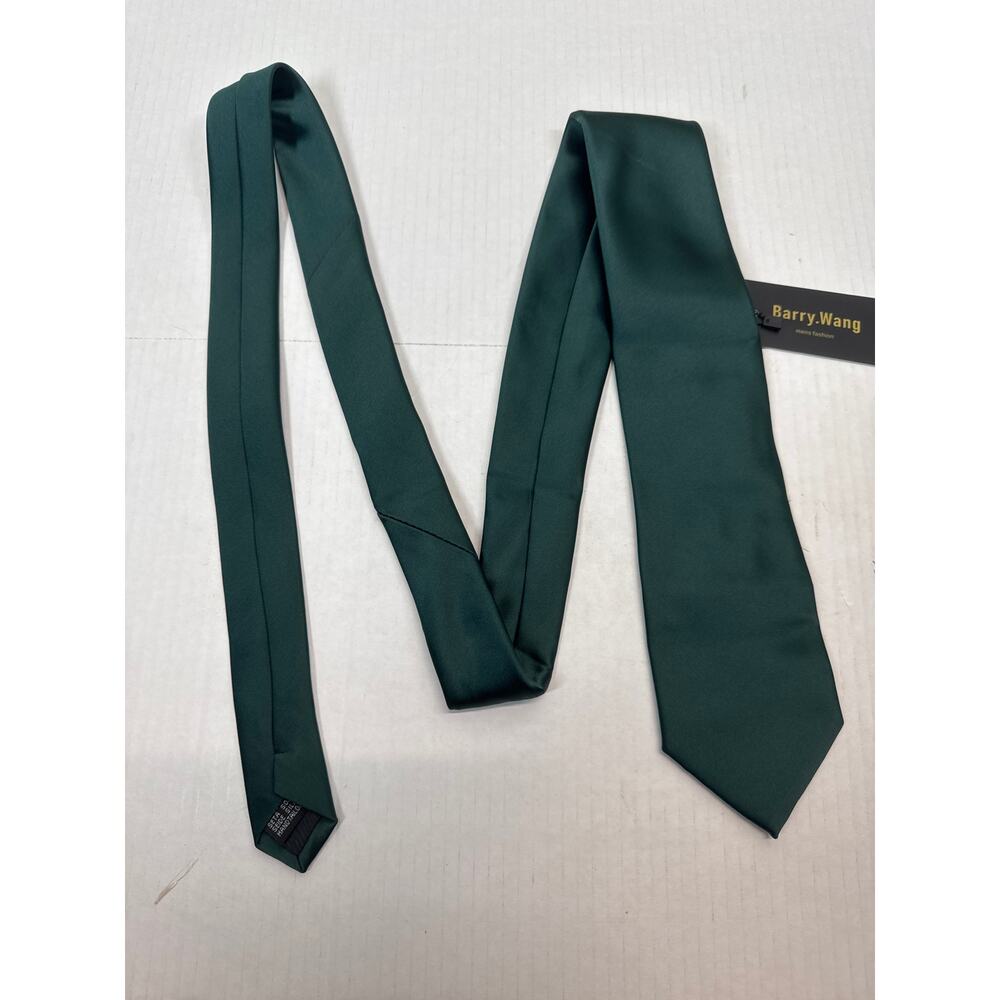 Barry.Wang Green Silk Tie‎ Minimalist Special Occasion Preppy Office NWT